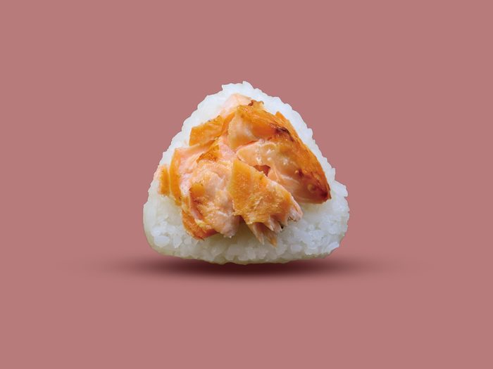 Wagaya Salmon onigiri topped with salmon